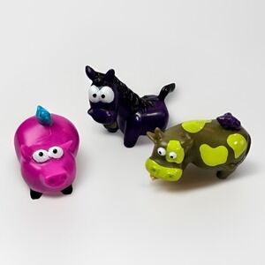 Battat Baa Baa Barn Farm Green Cow, Purple Horse Pink Pig Figure Lot  Animals